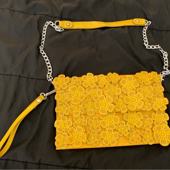 Handbags - Yellow flower crossbody/wristlet